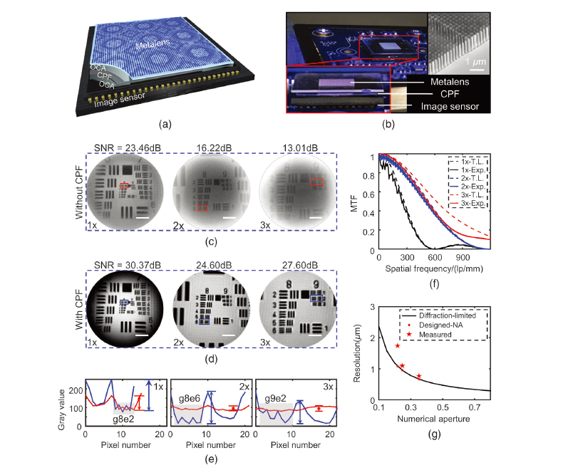 Chip-scale metalens microscope for wide-field and depth-of-field imaging